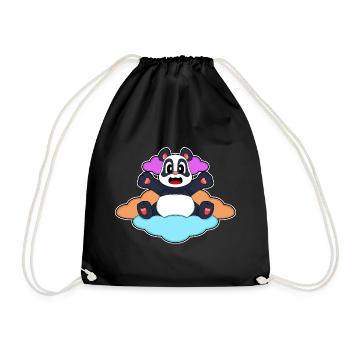 Panda Wolken - Turnbeutel - Schwarz - Vorne