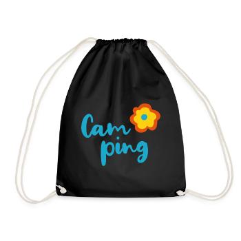 Camping Fleur Camper Fan Vacances Van Life Été - Sac de sport léger - noir - Devant