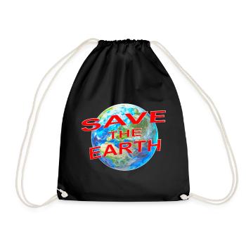 Save the Earth - Drawstring Bag - black - Front