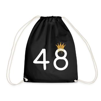 Königliche Zahl 48 mit Krone Design - Turnbeutel - Schwarz - Vorne