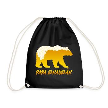Soon DAD BROWN BEAR Father BROWN BEAR Fatherhood Funny - Drawstring Bag - black - Front