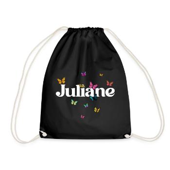 Joli prénom de fille avec des papillons JULIANE - Sac de sport léger - noir - Devant