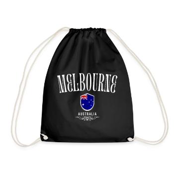 Melbourne, Australie, design élégant et minimaliste - Sac de sport léger - noir - Devant