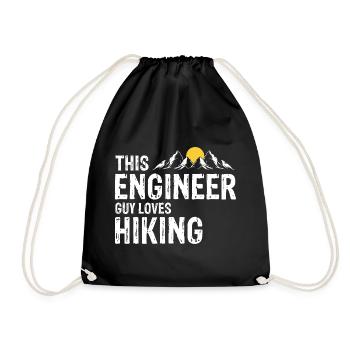 Engineer Who Hikes Proud Trail Trekker Outdoor Fan - Drawstring Bag - black - Front