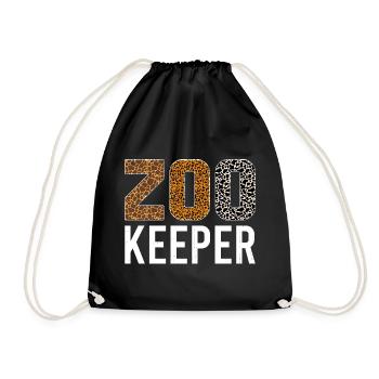 Zoo Zookeeper Zookeeper Vintage Zoo Wildlife - Drawstring Bag - black - Front