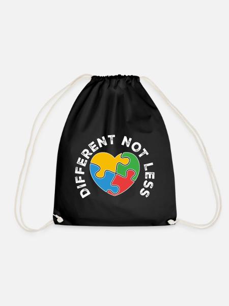 PuzzleHeart Diversity Combines Colors - Drawstring Bag - black