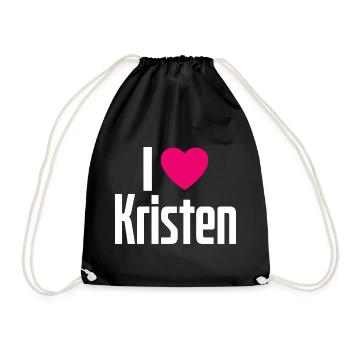 J’aime Kristen Pink Heart J’aime Kristen - Sac de sport léger - noir - Devant