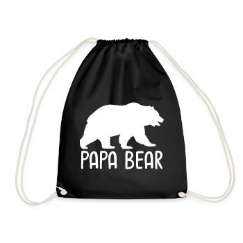 Papa Bear - Drawstring Bag - black - Front
