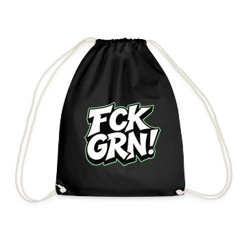 FCK GRN Statement Schriftzug - Turnbeutel - Schwarz - Vorne