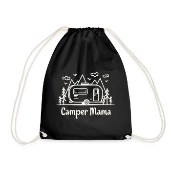 Camper Mama Abenteuer Berge Campingbus - Turnbeutel - Schwarz - Vorne