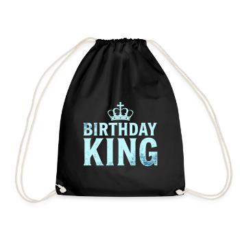 Birthday King Krone Herren Geburtstag Outfit - Turnbeutel - Schwarz - Vorne