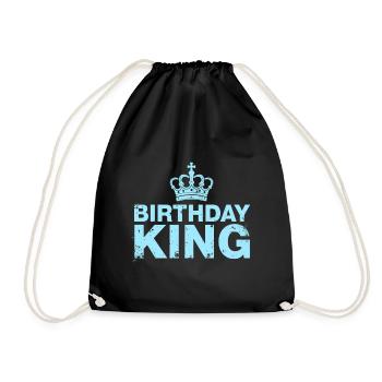 Birthday King Krone Herren Geburtstag Outfit - Turnbeutel - Schwarz - Vorne