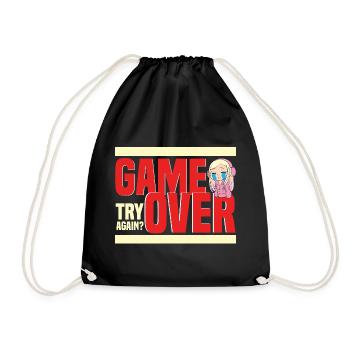 Game Over Retro Humor Noch Mal? - Turnbeutel - Schwarz - Vorne