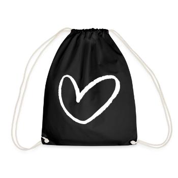 Heart Love Symbol Gift Birthday Friendship - Drawstring Bag - black - Front