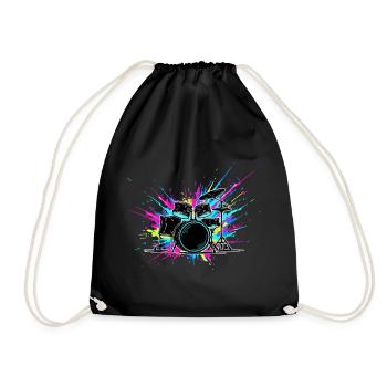 Des tambours colorés - Sac de sport léger - noir - Devant