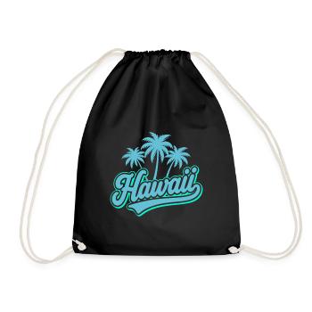 Hawaii Summer Vibes with Palm Trees and Sea - Drawstring Bag - black - Front