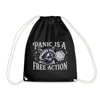 La panique est une action libre – Raccoon D20 Design - Sac de sport léger - noir - Devant
