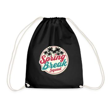 Spring Break Squad Palm Trees Tropical Holiday Party - Drawstring Bag - black - Front