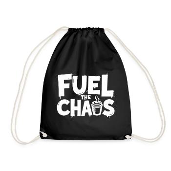 Fuel the Chaos Coffee Saying for Rebels - Drawstring Bag - black - Front