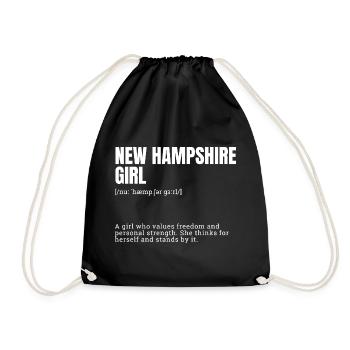 New Hampshire Girl: Freie Stärke - Turnbeutel - Schwarz - Vorne