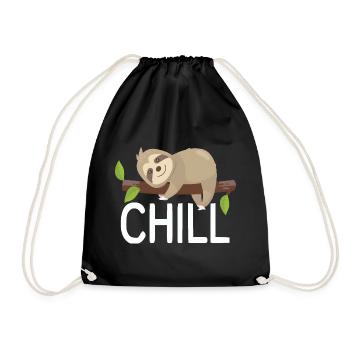 Paresseux relaxés sur branche, design relaxant - Sac de sport léger - noir - Devant