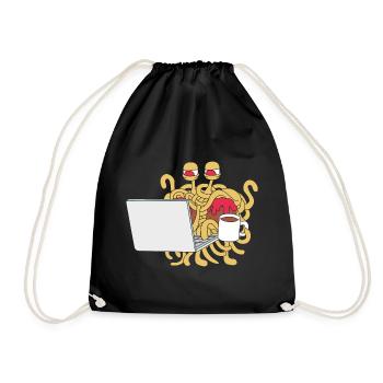 Flying Spaghetti Monster Pastafari FSM Atheist - Turnbeutel - Schwarz - Vorne