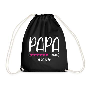 Papa 2027 loading Herzchen Ladebalken - Turnbeutel - Schwarz - Vorne