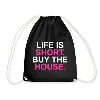Life is short Funny Realtor Real Estate Agent - Turnbeutel - Schwarz - Vorne