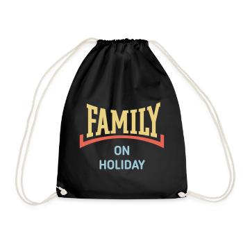 Family On Holiday (Family Holiday / Concave / 3C) - Drawstring Bag - black - Front