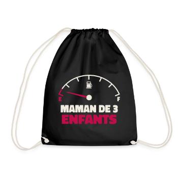 Maman de 3 Enfants Jauge Essence Humour Fatigue - Sac de sport léger - noir - Devant