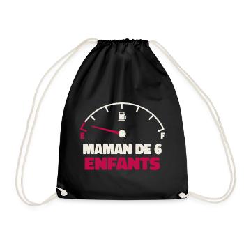 Maman de 6 Enfants Jauge Essence Humour Fatigue - Sac de sport léger - noir - Devant
