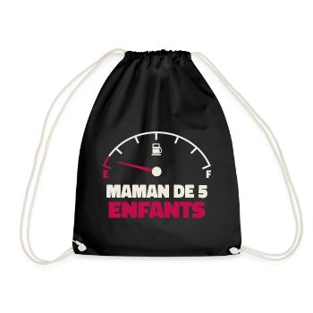 Maman de 5 Enfants Jauge Essence Humour Fatigue - Sac de sport léger - noir - Devant