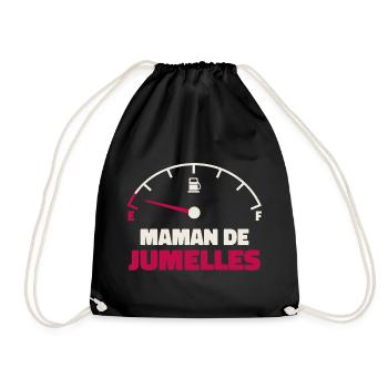 Maman de Jumelles Jauge Essence Humour Fatigue - Sac de sport léger - noir - Devant