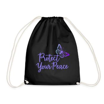 Protect Your Peace Schmetterling Innere Ruhe - Turnbeutel - Schwarz - Vorne