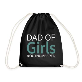 Papa des filles surpassés en nombre, drôle de papa - Sac de sport léger - noir - Devant