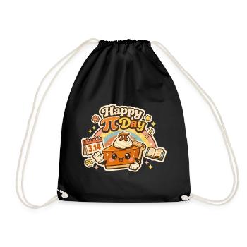 Happy Pi Day Süßer Kuchen Mathe Retro Design - Turnbeutel - Schwarz - Vorne