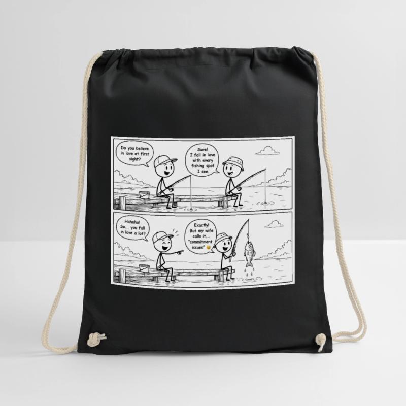 Hooked on Commitment Drawstring Bag