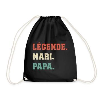 Legend Husband Papa Gift for Papa - Drawstring Bag - black - Front