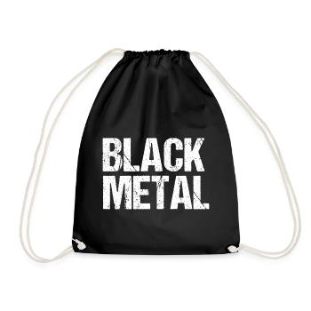 Black Metal Belasteter Text - Turnbeutel - Schwarz - Vorne