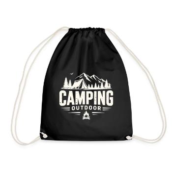 Camping Outdoor Mountain Adventure Tent - Drawstring Bag - black - Front