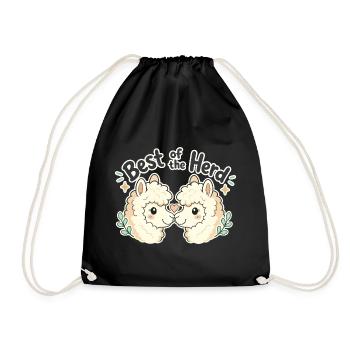 Cute Funny Gifts, Best of the Herd Alpaca - Turnbeutel - Schwarz - Vorne