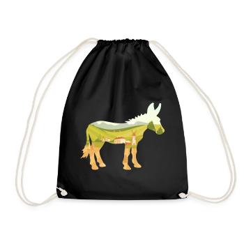 Donkey Village Farmer - Drawstring Bag - black - Front