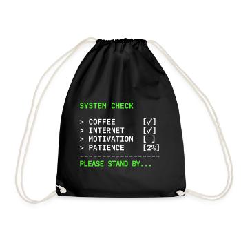 Vérification système – Conception de terminal administrateur informatique - Sac de sport léger - noir - Devant