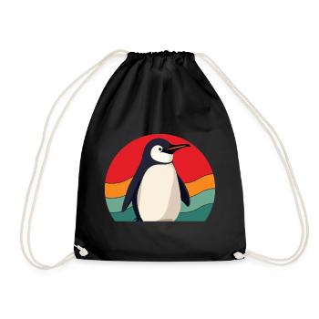 Pingouin mignon - Cadeau pour l’amoureux des manchots - Sac de sport léger - noir - Devant