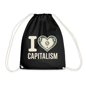 I Love Capitalism Entrepreneurs Stocks Capitalism - Drawstring Bag - black - Front