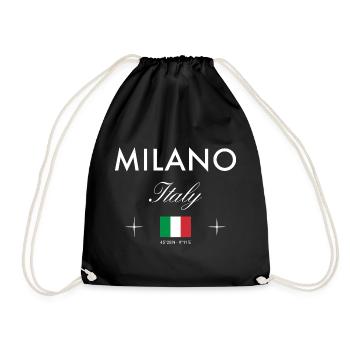 Milan Italie Coordonnées Souvenir de voyage - Sac de sport léger - noir - Devant