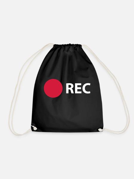 RECORD - Drawstring Bag - black