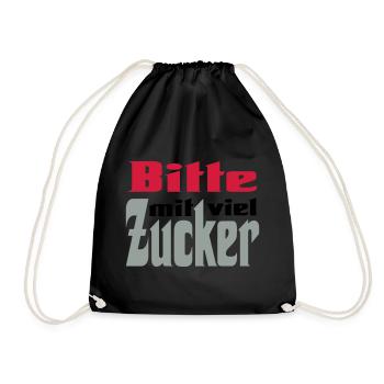 Bitte viel Zucker - Turnbeutel - Schwarz - Vorne