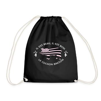 BRETAGNE - GWENN HA DU - COCHON BRETON - Sac de sport léger - noir - Devant