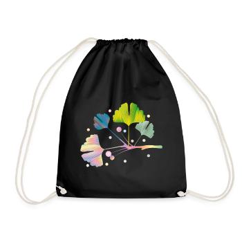 branche d'arbre ginkgo coloré avec des feuilles aux couleurs de l'arc-en-ciel - Sac de sport léger - noir - Devant